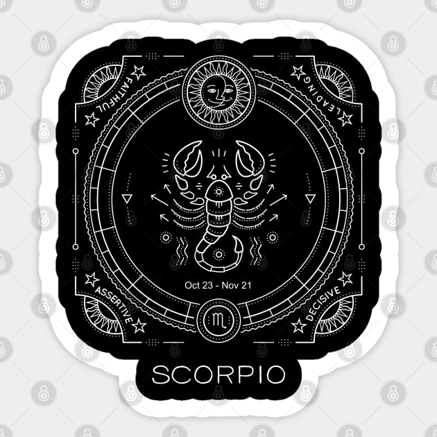 Scorpio Astrological Zodiac Sun Sign Scorpion Sticker by Pine Hill Goods